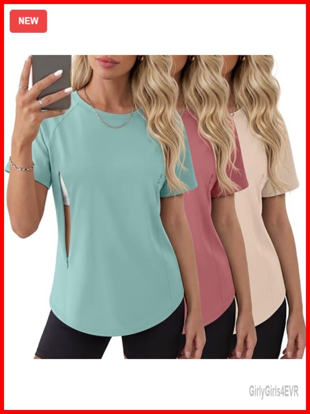3 Pack Nursing Tops Breastfeeding Shirts Maternity Zipper Short Sleeve Summer